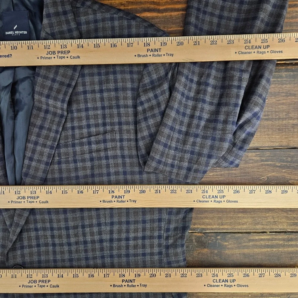 Daniel Hetcher Men's Sport Coat Blazer Two Button Checked Wool Multi-color 44S‎